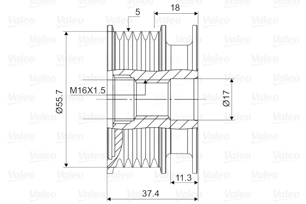 Механизм свободного хода генератора - 588122 VALEO
