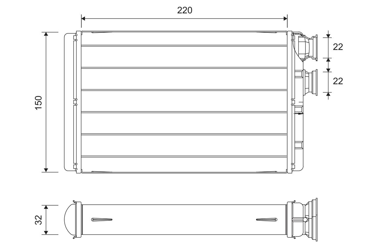 Heat Exchanger, interior heating - 811652 VALEO