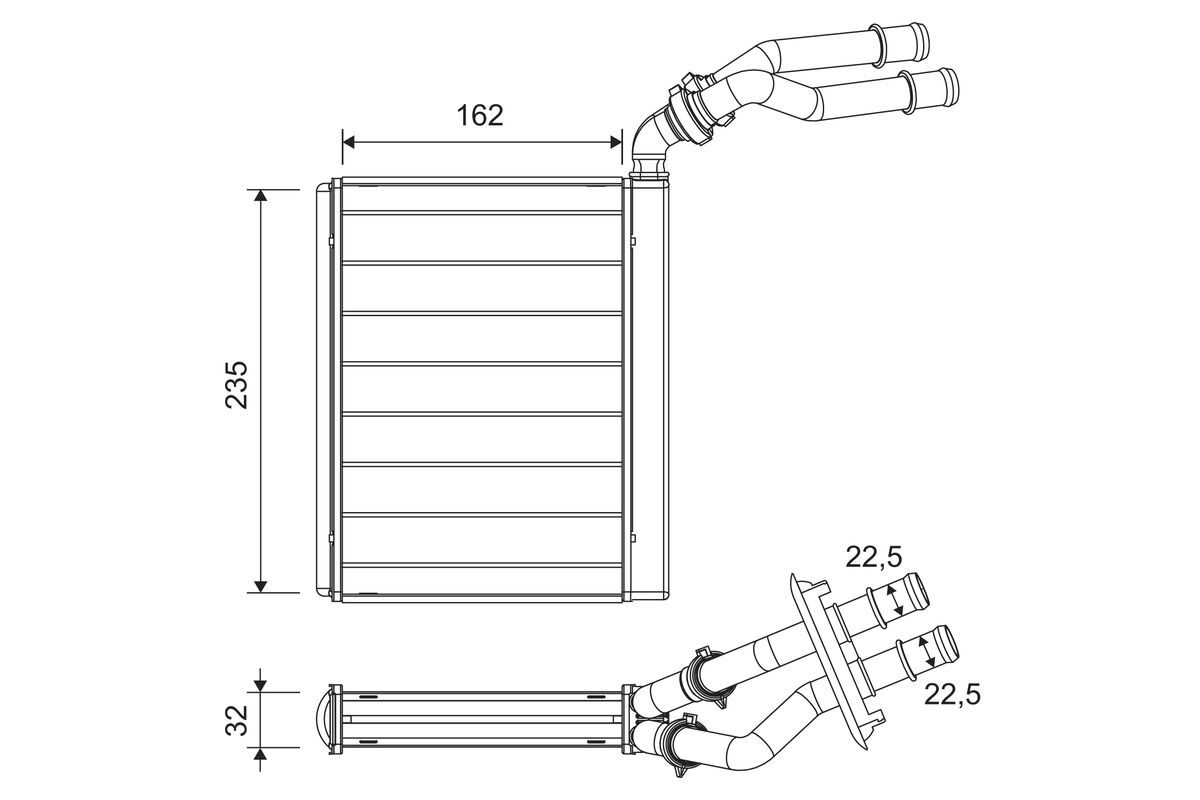 Heat Exchanger, interior heating - 811658 VALEO