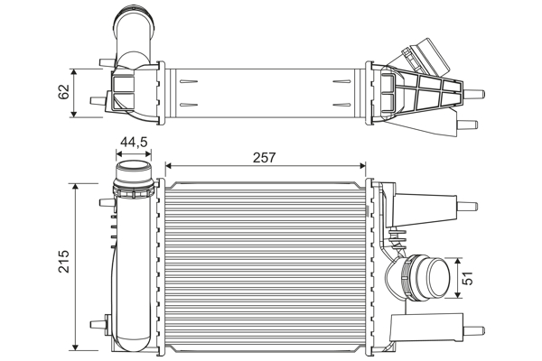 Intercooler, charger - 822916 VALEO