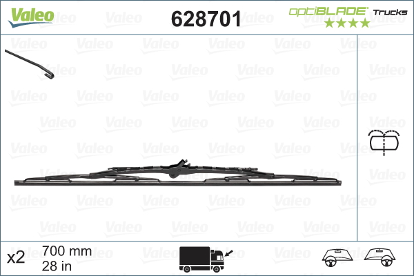Spazzola tergi - 628701 VALEO
