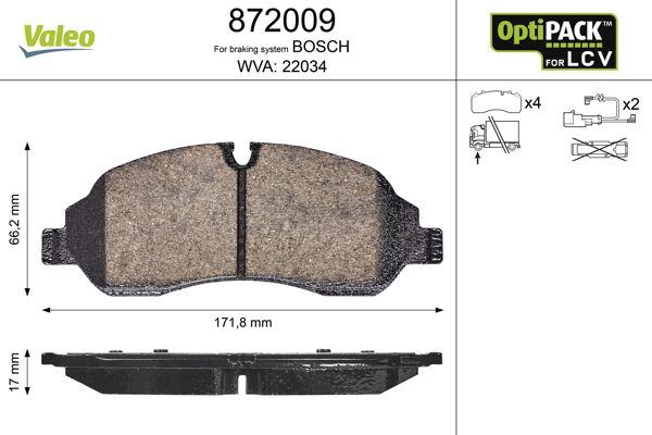 Brake Pad Set, disc brake - 872009 VALEO
