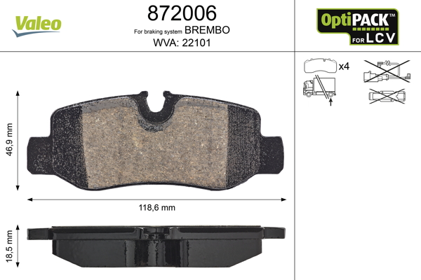 Brake Pad Set, disc brake - 872006 VALEO