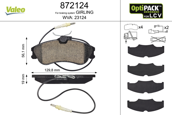 Brake Pad Set, disc brake - 872124 VALEO