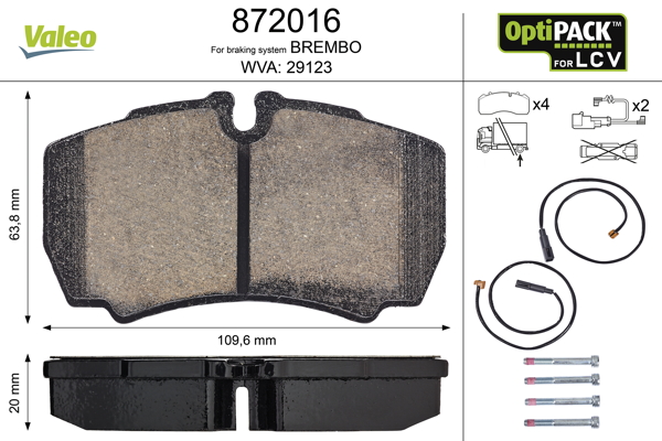 Brake Pad Set, disc brake - 872016 VALEO
