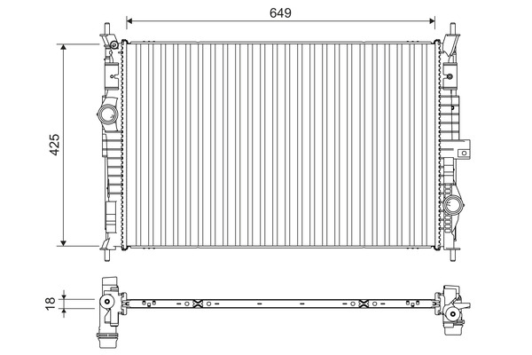 Radiator, engine cooling - 701109 VALEO