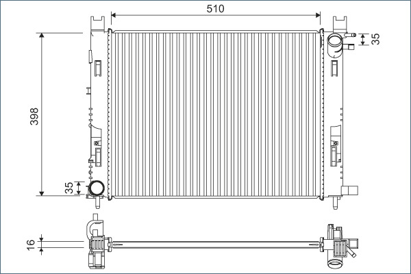 Radiatore, Raffreddamento motore - 701120 VALEO