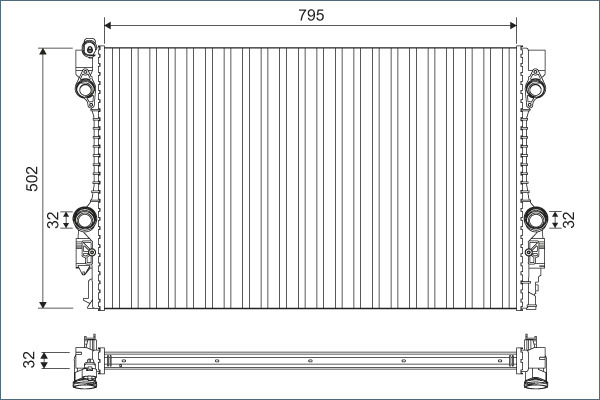 Radiator, engine cooling - 701126 VALEO