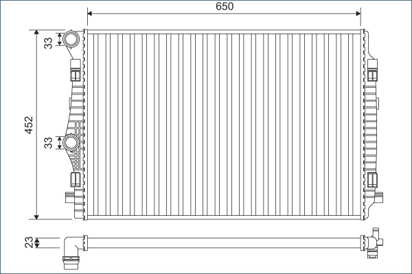 Radiator, engine cooling - 701132 VALEO