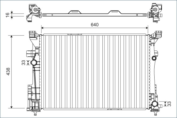 Radiator, engine cooling - 701133 VALEO