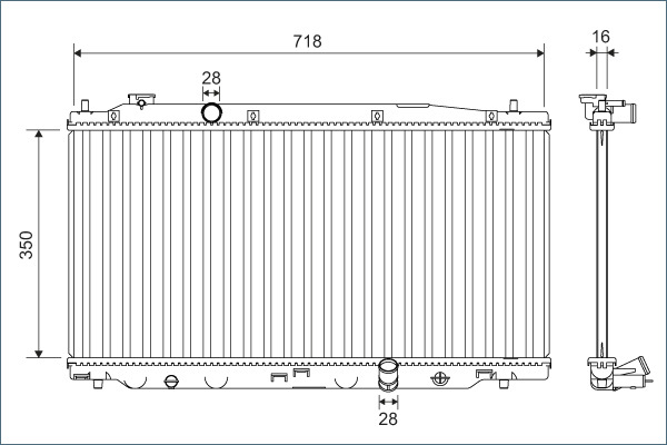 Radiator, engine cooling - 701136 VALEO