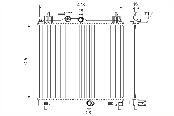 Radiator, engine cooling - 701138 VALEO