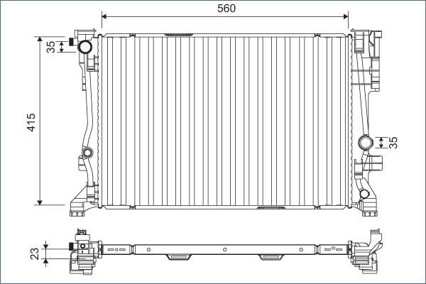 Radiator, engine cooling - 701158 VALEO