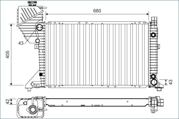 Radiator, engine cooling - 701163 VALEO