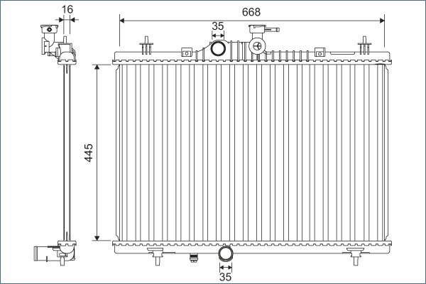 Radiator, engine cooling - 701164 VALEO