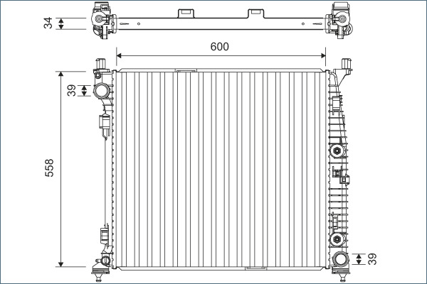 Radiator, engine cooling - 701167 VALEO