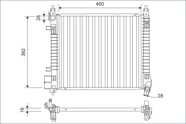 Radiatore, Raffreddamento motore - 701169 VALEO