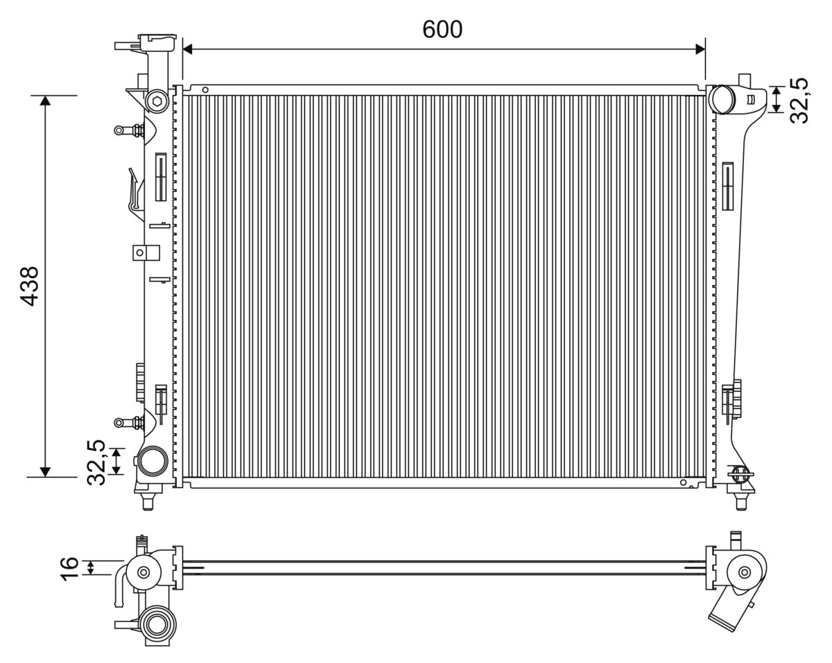 Radiator, engine cooling - 701197 VALEO