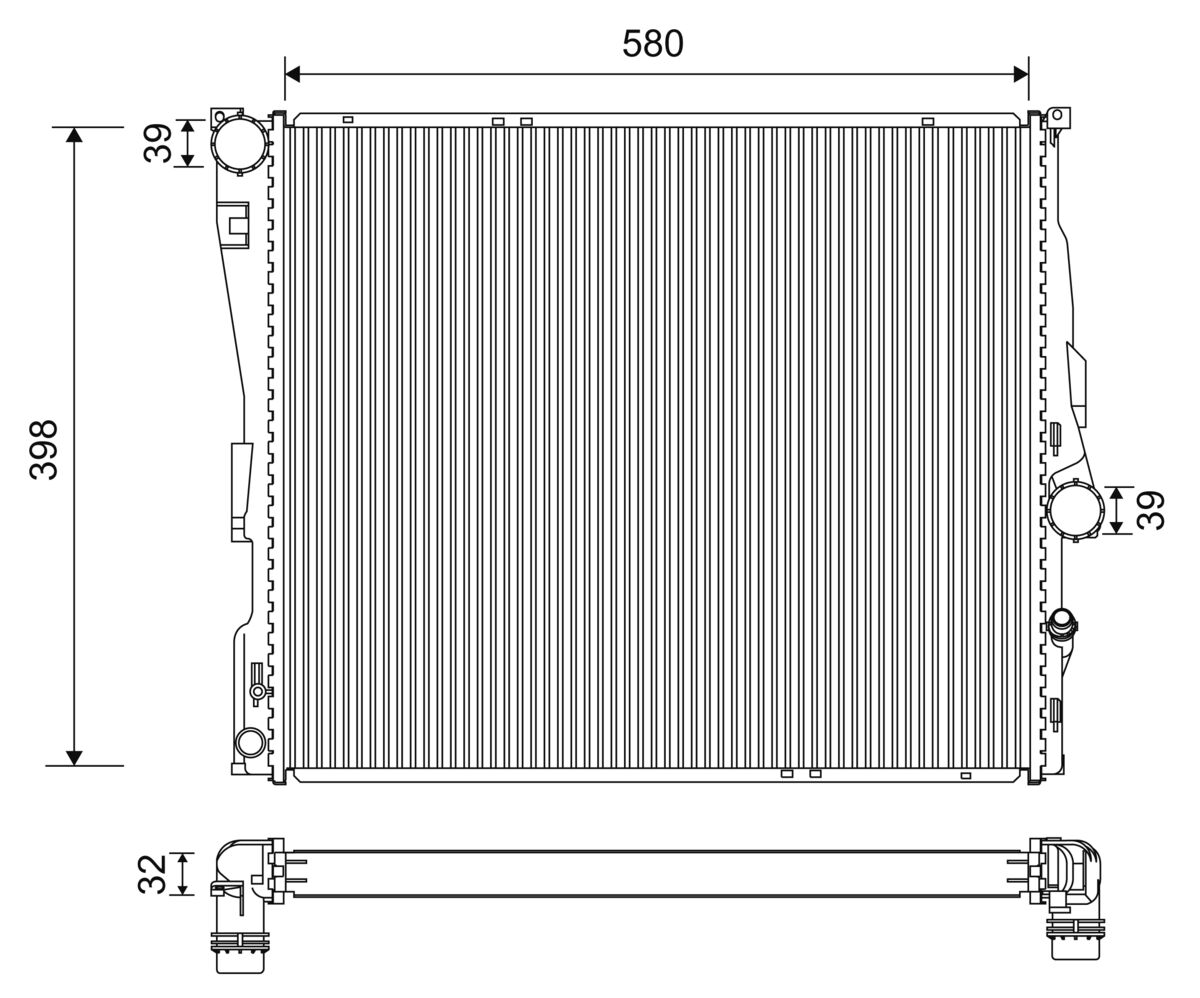 Radiator, engine cooling - 701200 VALEO