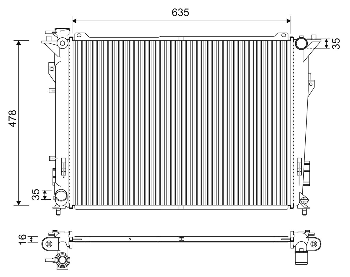 Radiator, engine cooling - 701209 VALEO
