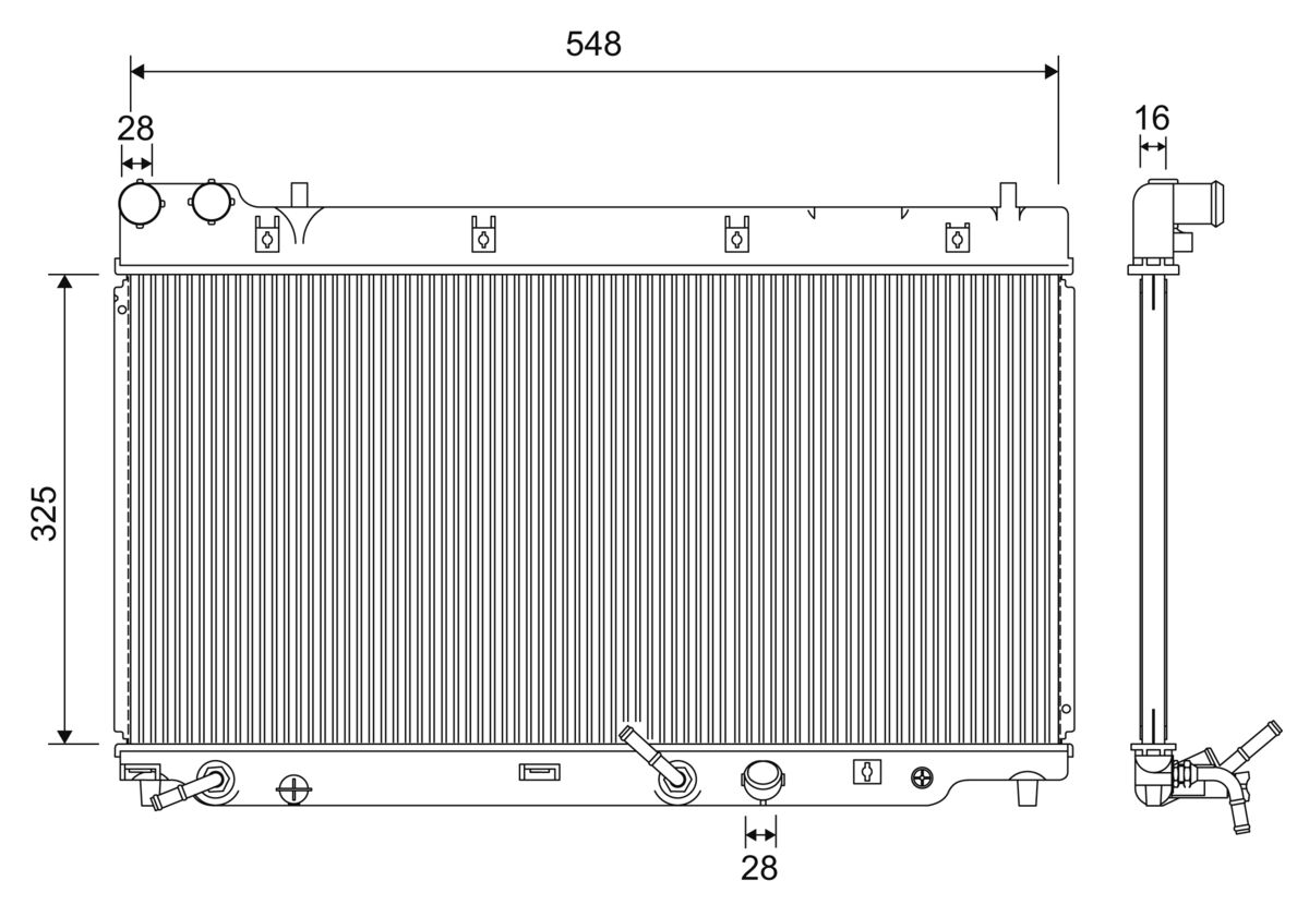 Radiator, engine cooling - 701210 VALEO