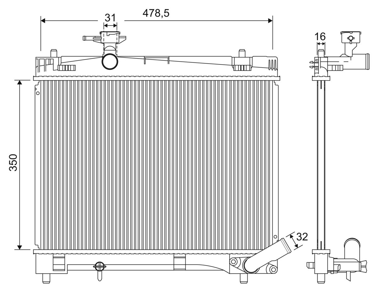 Radiator, engine cooling - 701216 VALEO