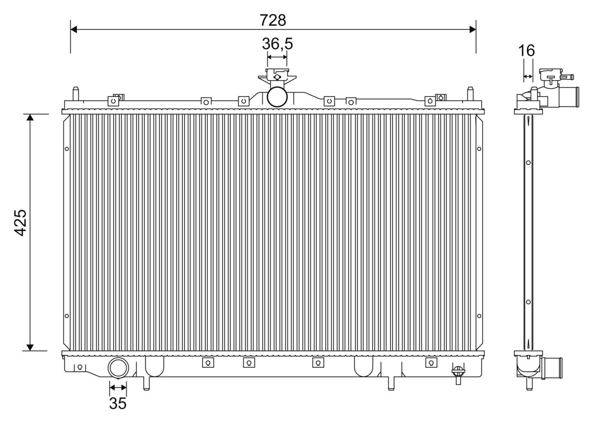 Radiator, engine cooling - 701239 VALEO