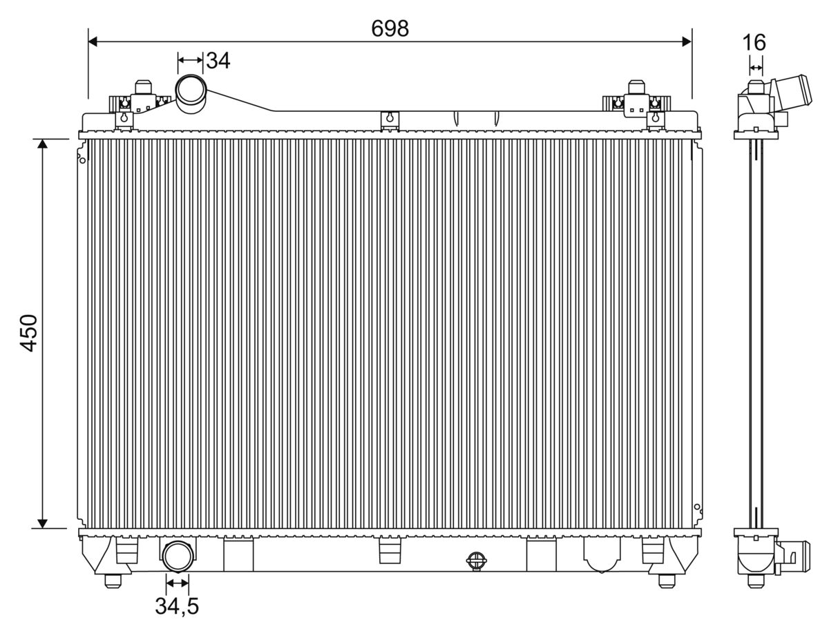 Radiator, engine cooling - 701243 VALEO