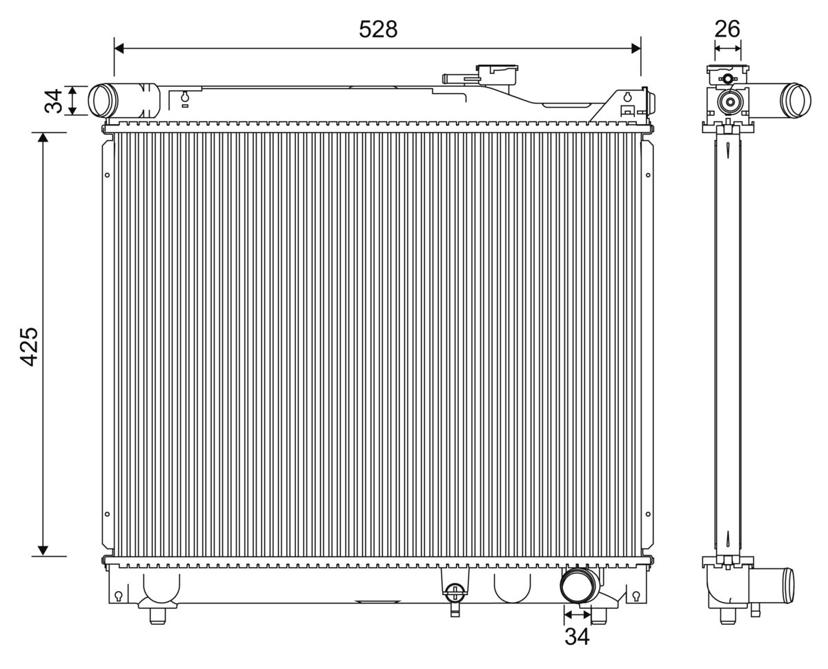 Radiatore, Raffreddamento motore - 701247 VALEO