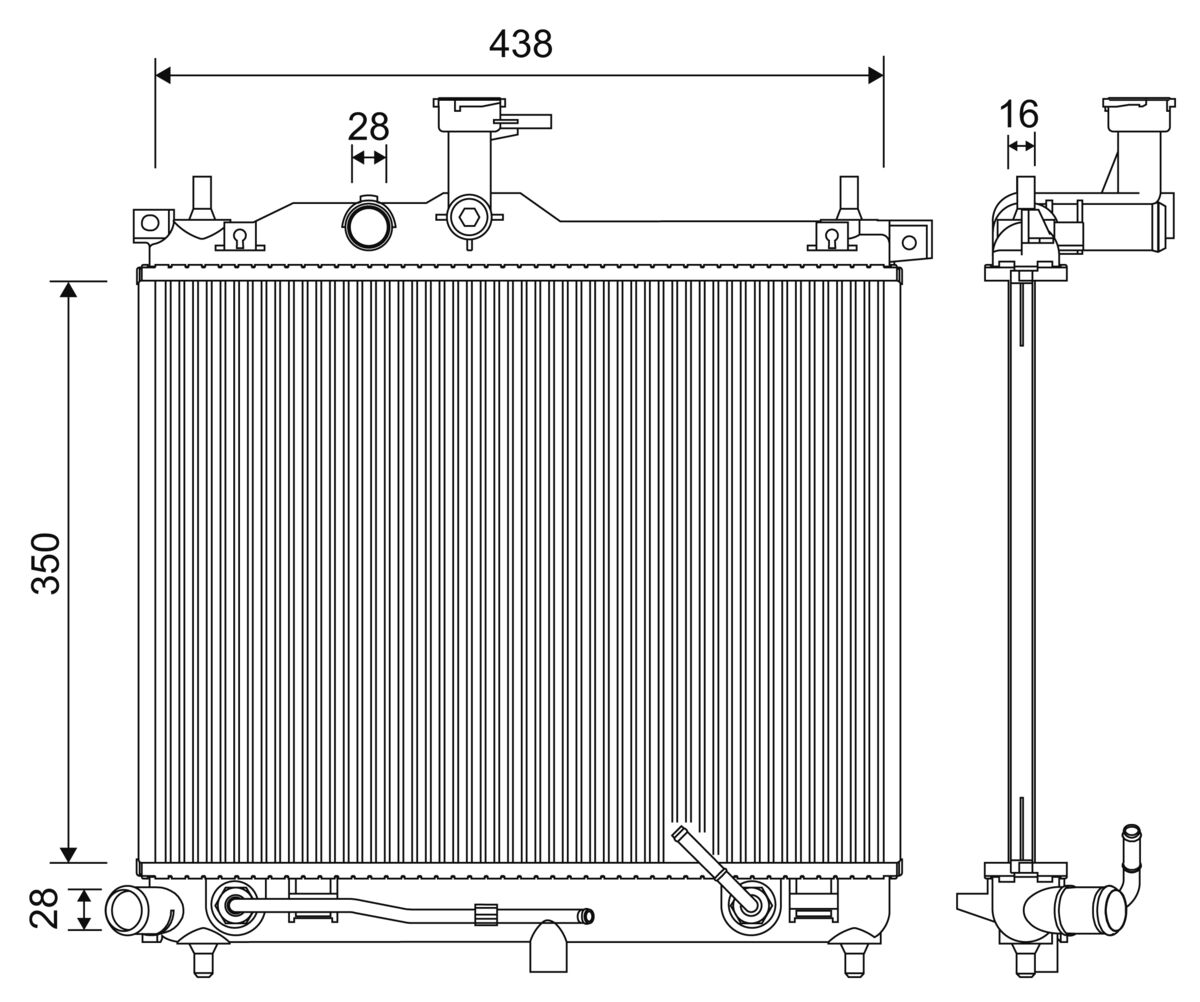 Radiator, engine cooling - 701252 VALEO