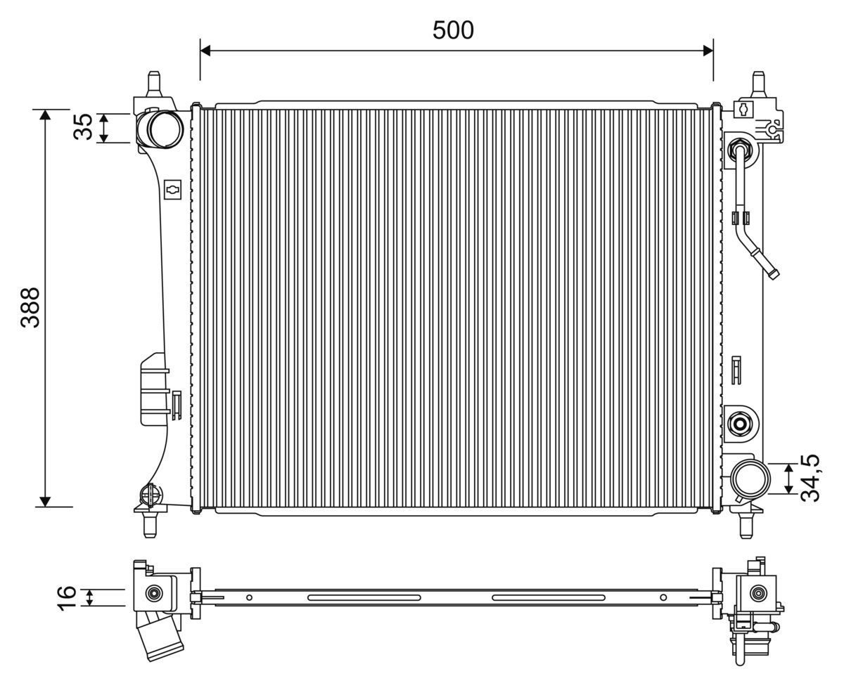 Radiator, engine cooling - 701254 VALEO