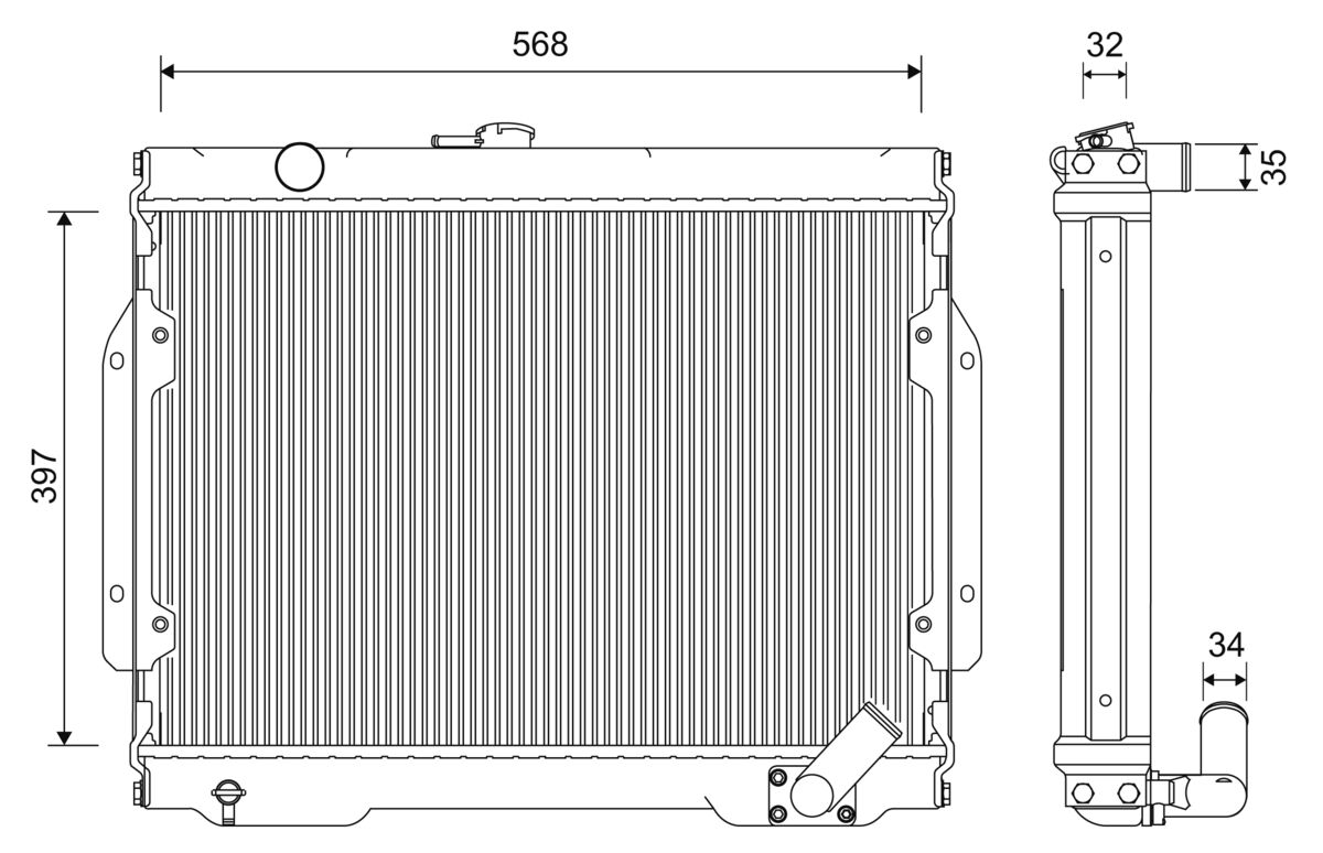 Radiator, engine cooling - 701262 VALEO