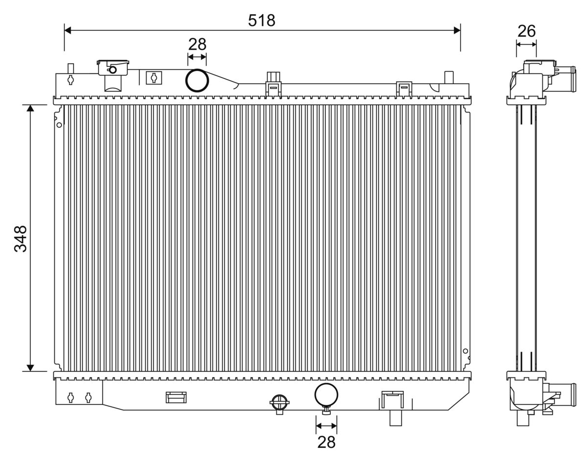 Radiator, engine cooling - 701267 VALEO