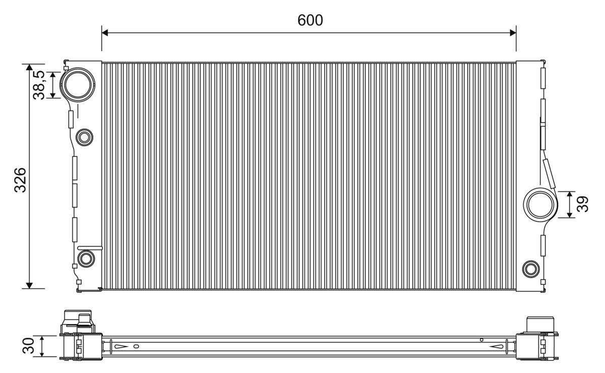 Radiator, engine cooling - 701271 VALEO