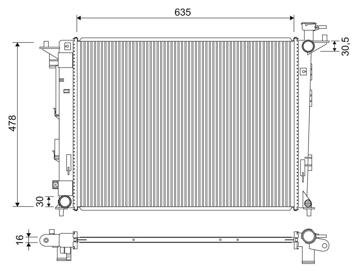Radiator, engine cooling - 701326 VALEO