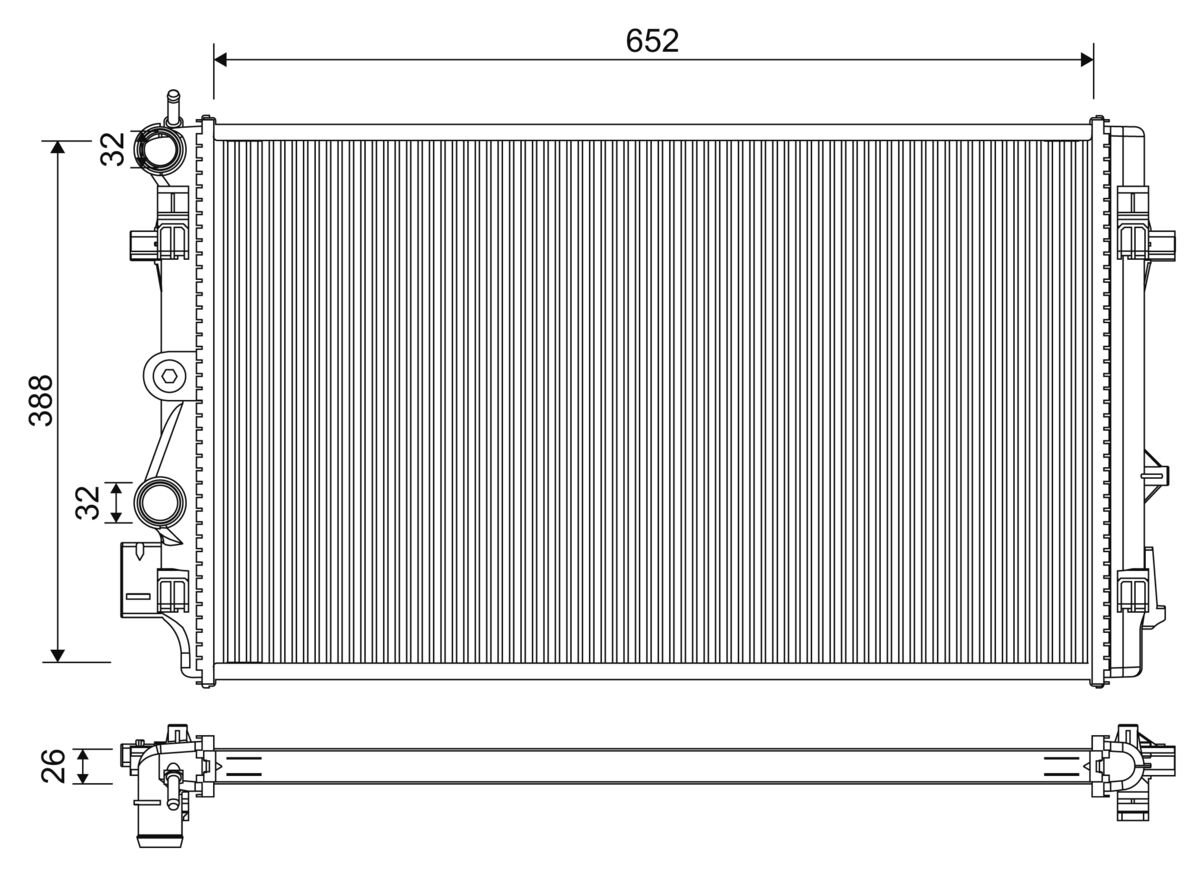 Radiatore, Raffreddamento motore - 701331 VALEO