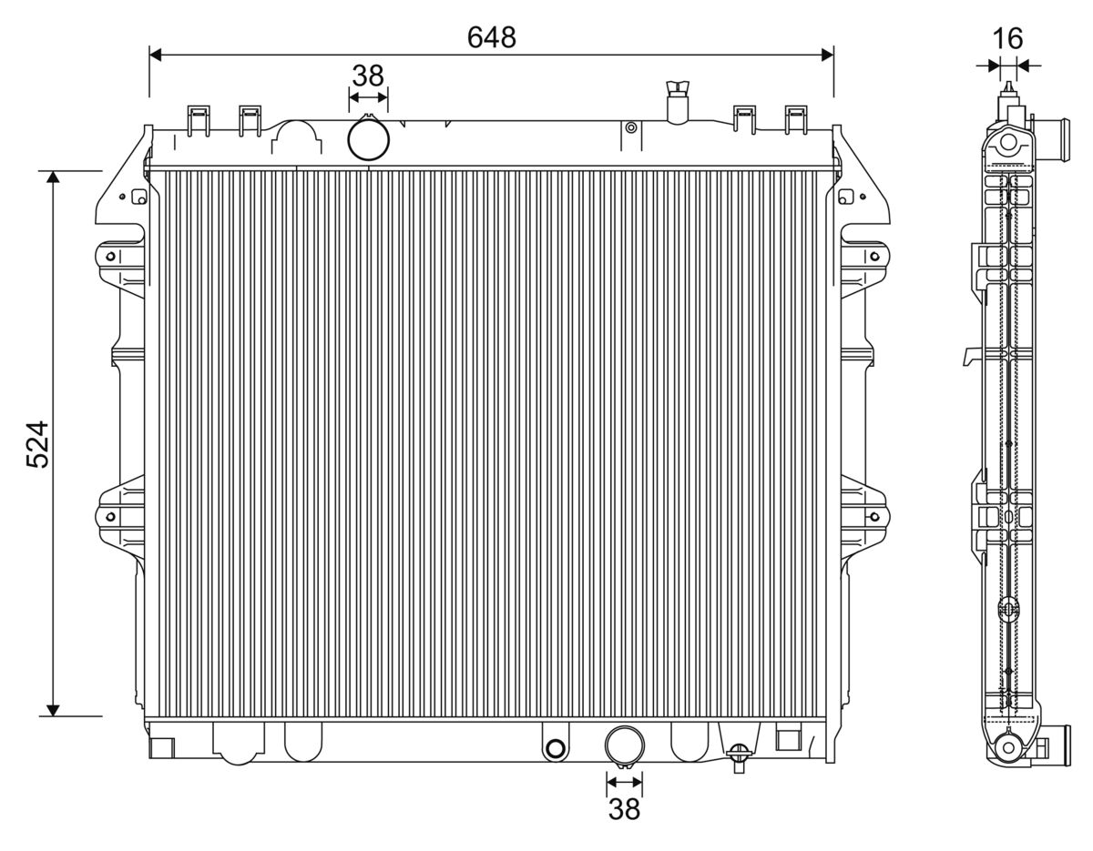 Radiatore, Raffreddamento motore - 701345 VALEO