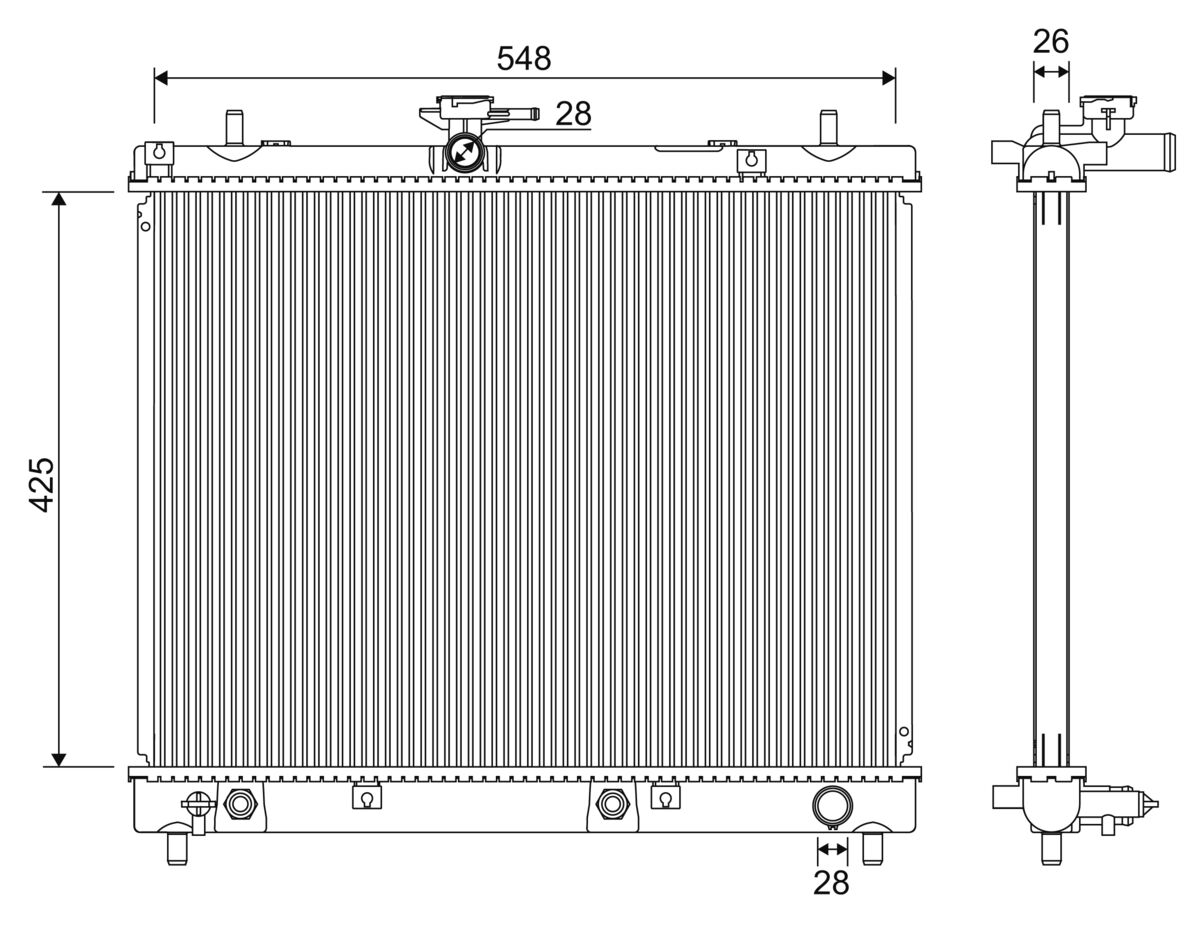 Radiator, engine cooling - 701346 VALEO
