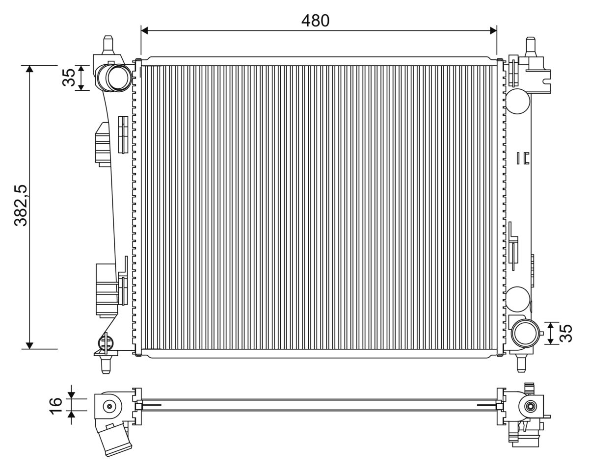 Radiatore, Raffreddamento motore - 701347 VALEO