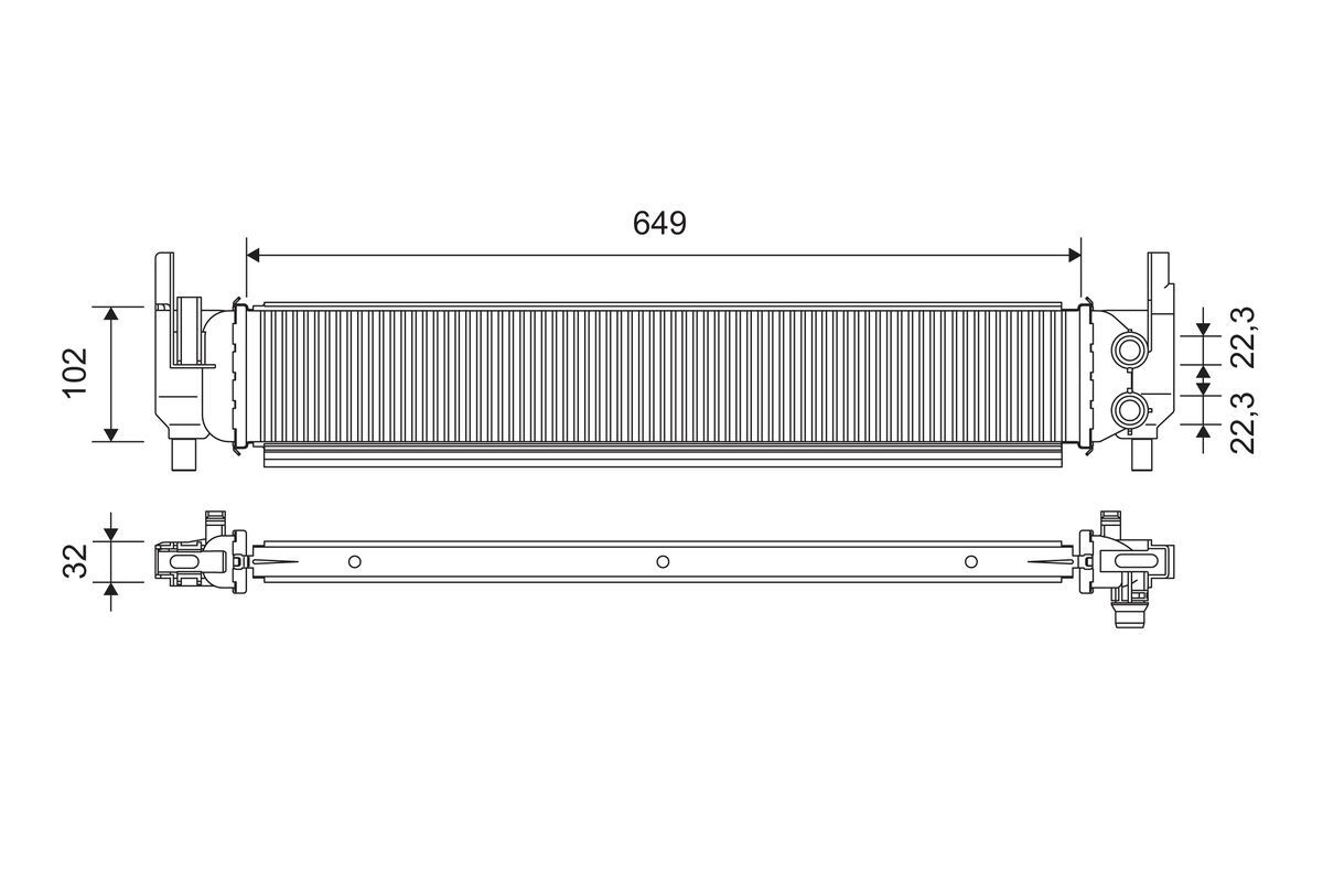Radiator, engine cooling - 701362 VALEO