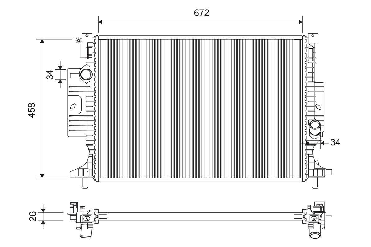 Radiatore, Raffreddamento motore - 701364 VALEO