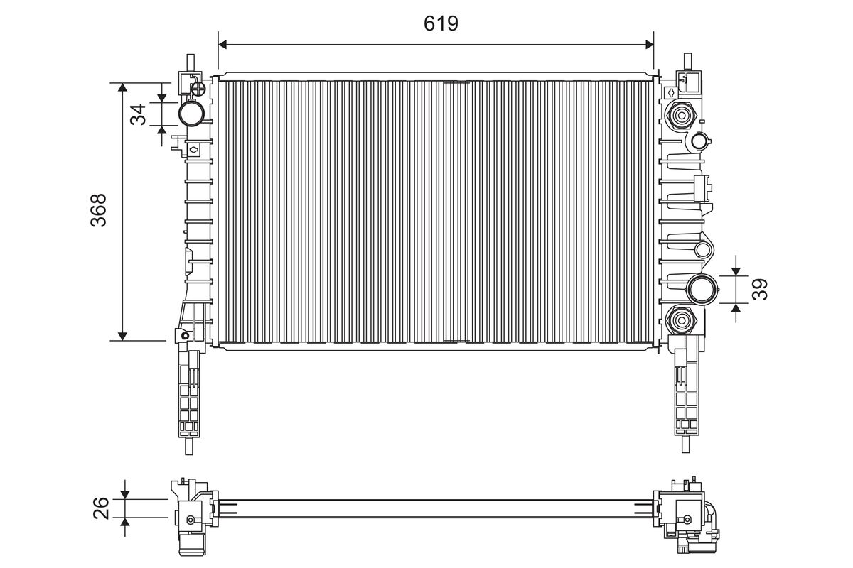 Radiatore, Raffreddamento motore - 701378 VALEO