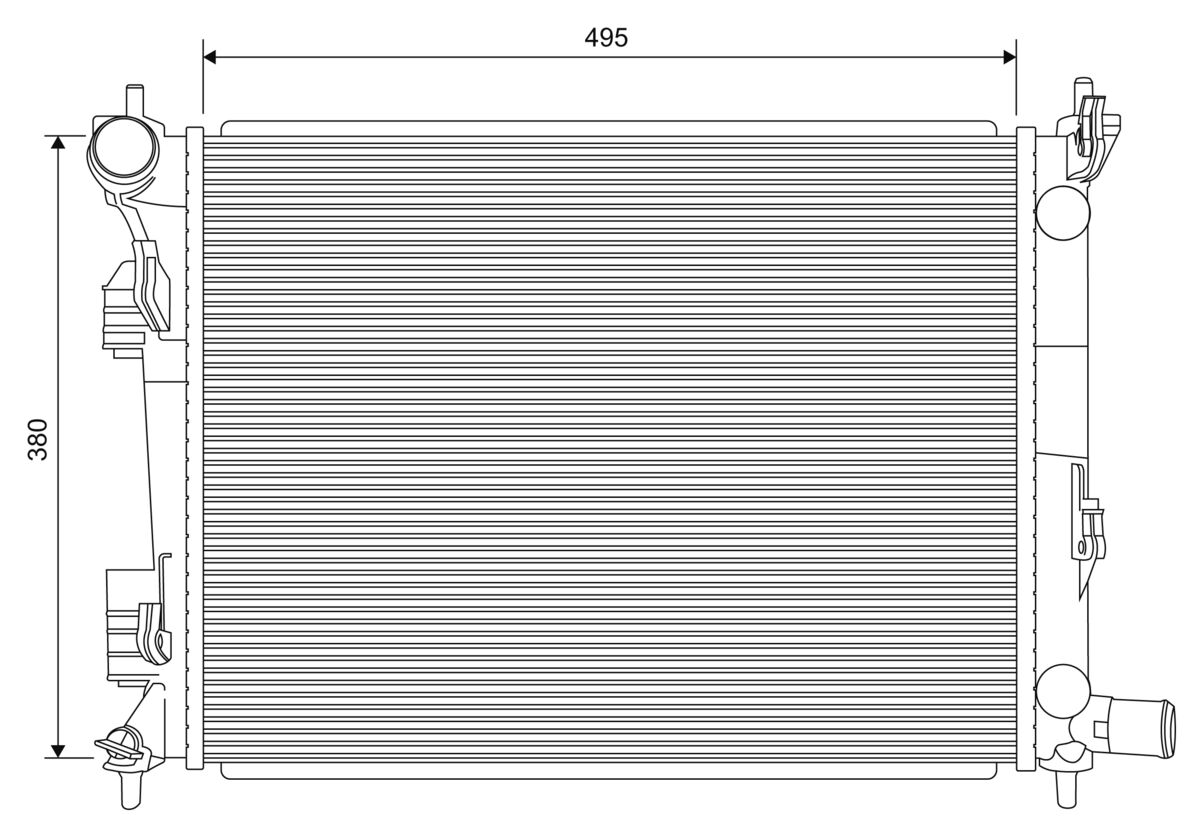 Radiator, engine cooling - 701620 VALEO