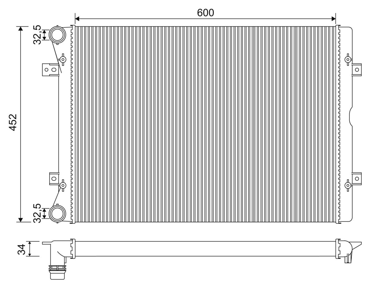 Radiator, engine cooling - 701971 VALEO
