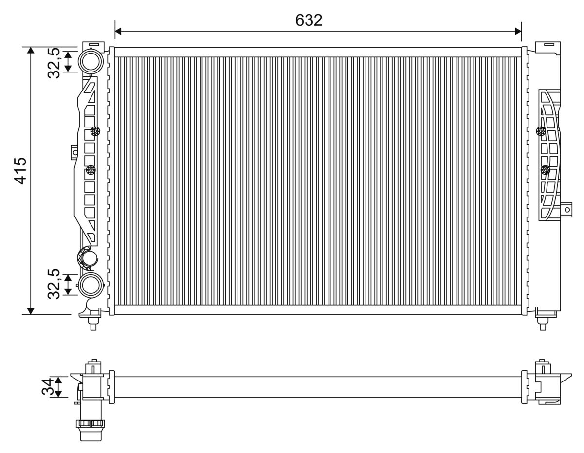 Radiatore, Raffreddamento motore - 731537 VALEO
