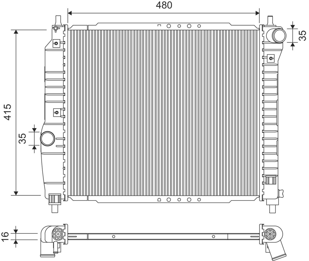 Radiatore, Raffreddamento motore - 735157 VALEO
