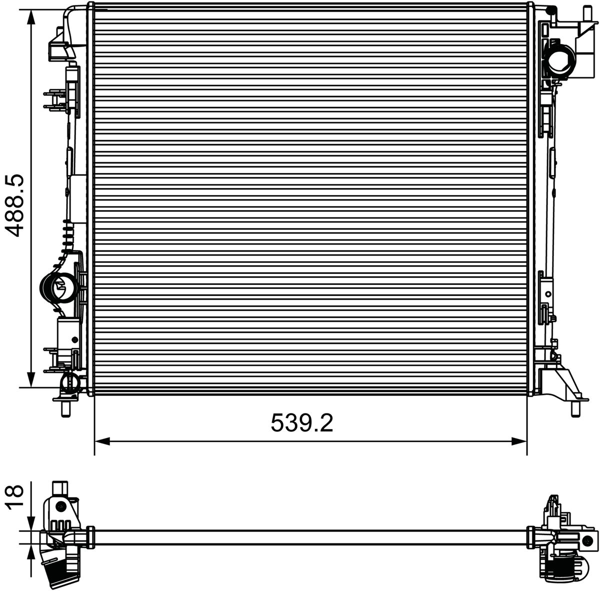 Radiatore, Raffreddamento motore - 735625 VALEO