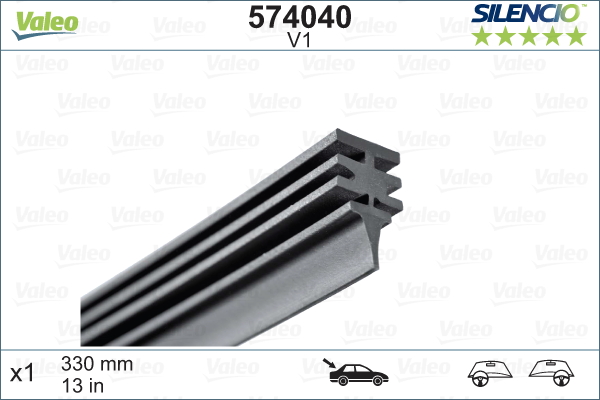 Wiper Blade Rubber - 574040 VALEO