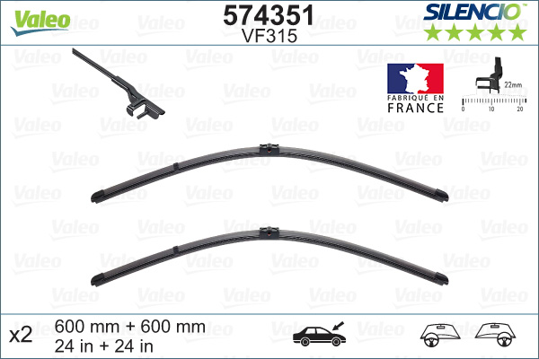 Wiper Blade - 574351 VALEO