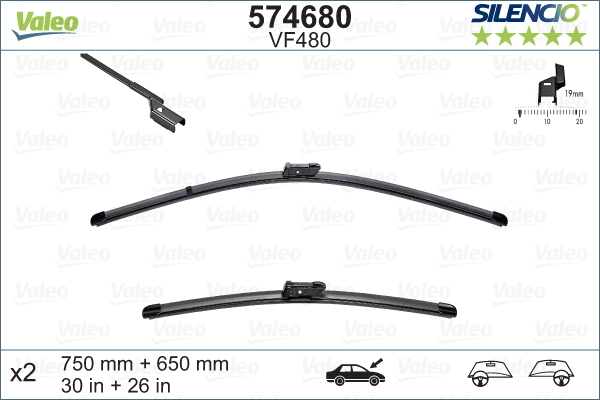 Wiper Blade - 574680 VALEO